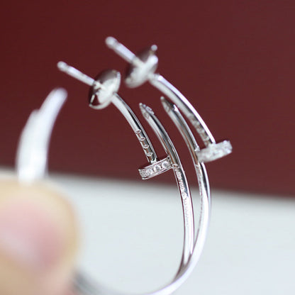[Resenly Jewelry]JUSTE HALF DIAMOND LARGE EARRINGS