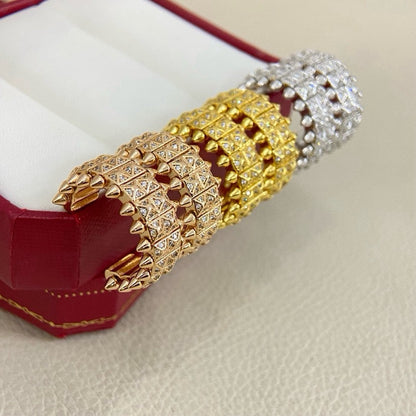 [Resenly Jewelry]CLASH 9.2MM FULL DIAMOND DOUBLE ROW EARRINGS