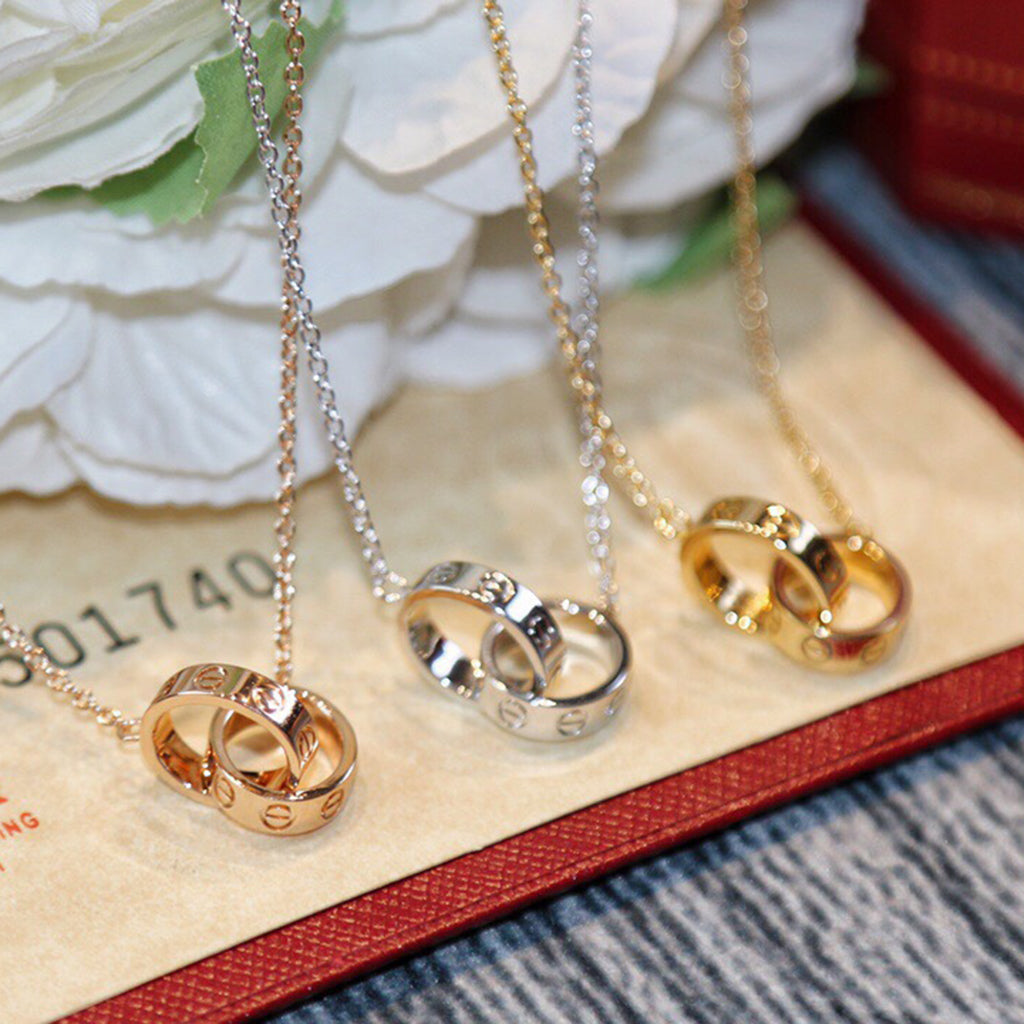 [Resenly Jewelry]LOVE DOUBLE RING NECKLACE