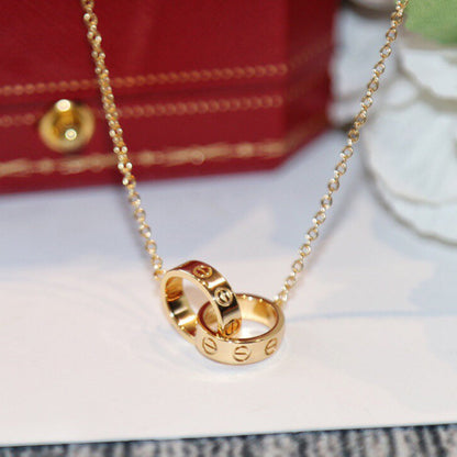 [Resenly Jewelry]LOVE DOUBLE RING NECKLACE