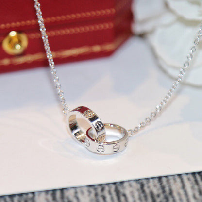 [Resenly Jewelry]LOVE DOUBLE RING NECKLACE