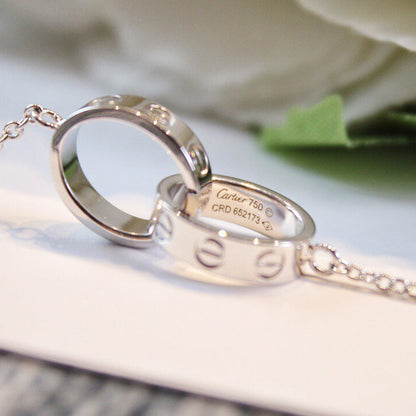 [Resenly Jewelry]LOVE DOUBLE RING NECKLACE