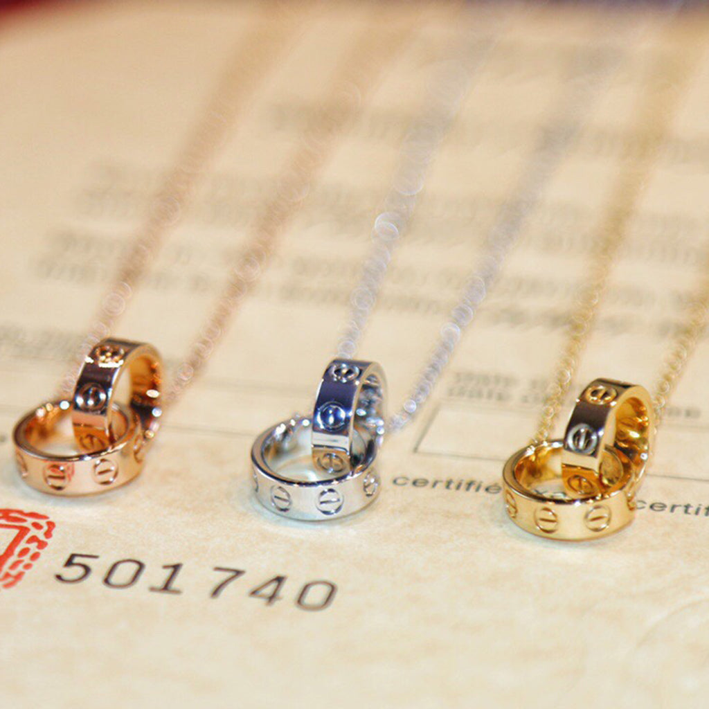 [Resenly Jewelry]LOVE DOUBLE RING NECKLACE