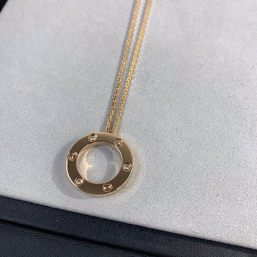 [Resenly Jewelry]LOVE NECKLACE 16MM 3 DIAMONDS