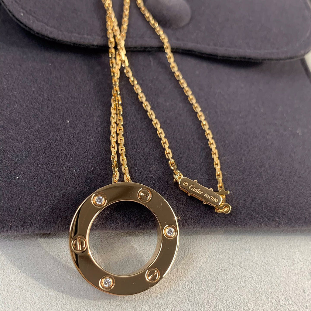 [Resenly Jewelry]LOVE NECKLACE 16MM 3 DIAMONDS