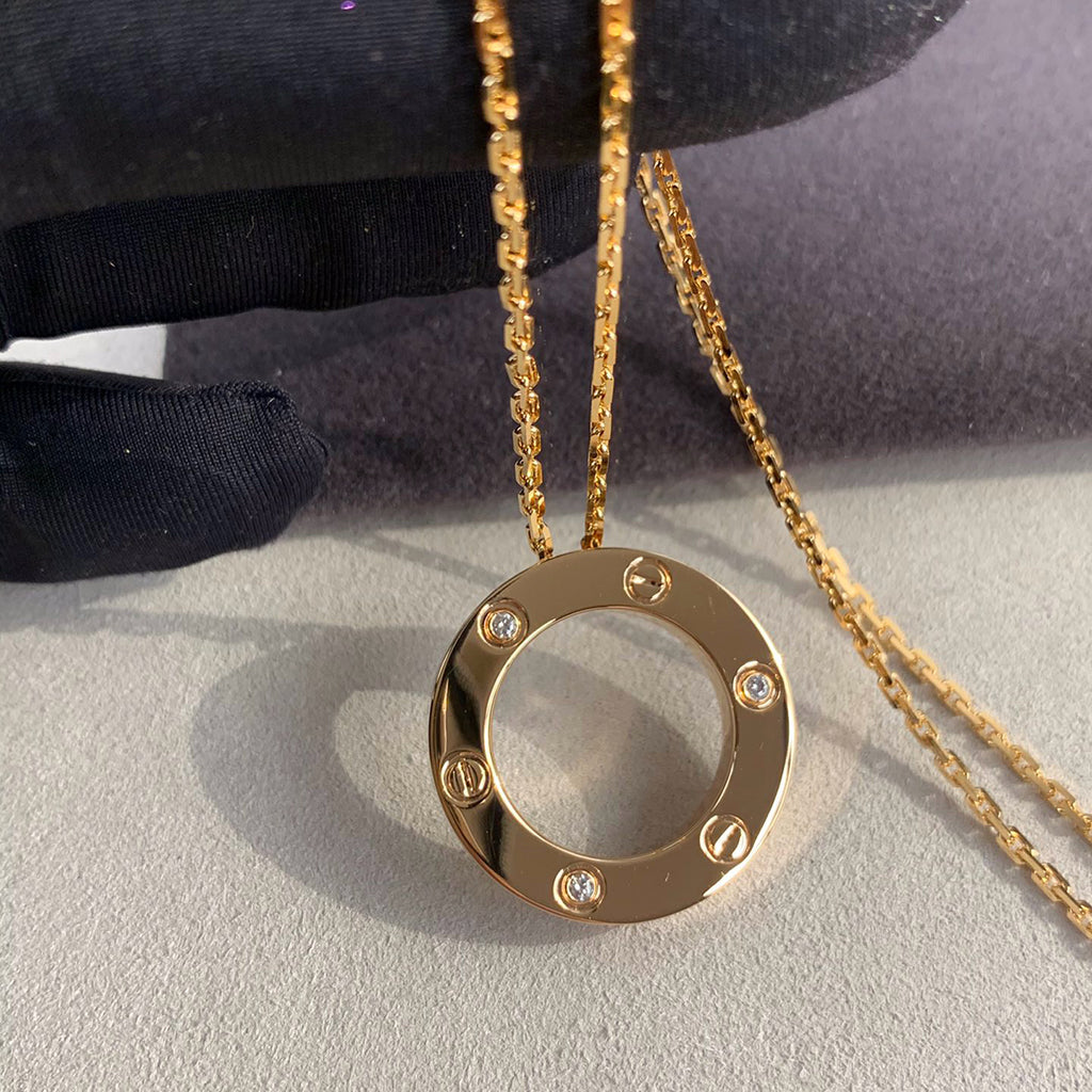 [Resenly Jewelry]LOVE NECKLACE 16MM 3 DIAMONDS