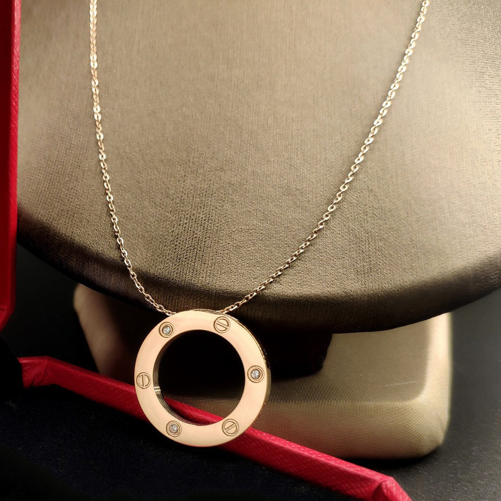 [Resenly Jewelry]LOVE NECKLACE 16MM 3 DIAMONDS