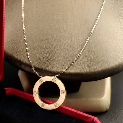 [Resenly Jewelry]LOVE NECKLACE 16MM 3 DIAMONDS