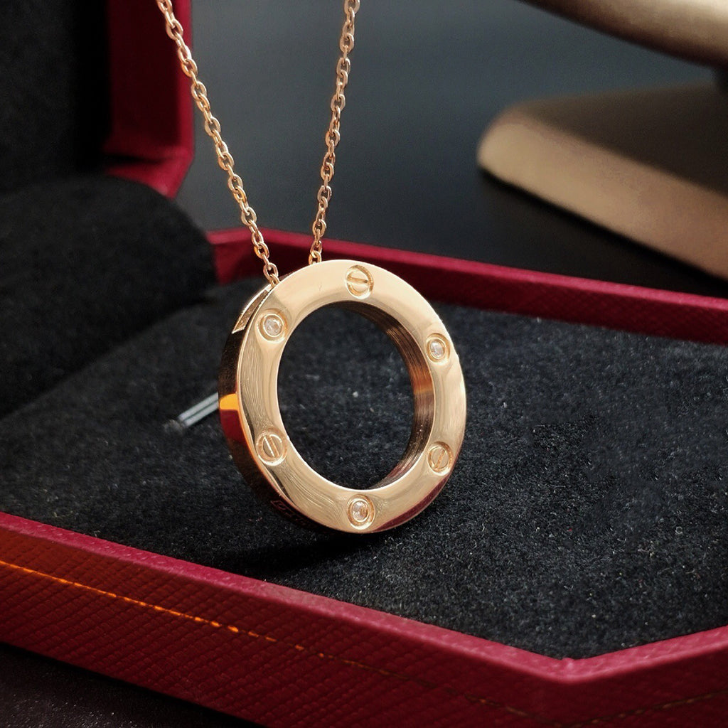 [Resenly Jewelry]LOVE NECKLACE 16MM 3 DIAMONDS