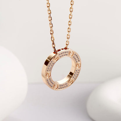 [Resenly Jewelry]LOVE NECKLACE 16MM  FULL DIAMOND
