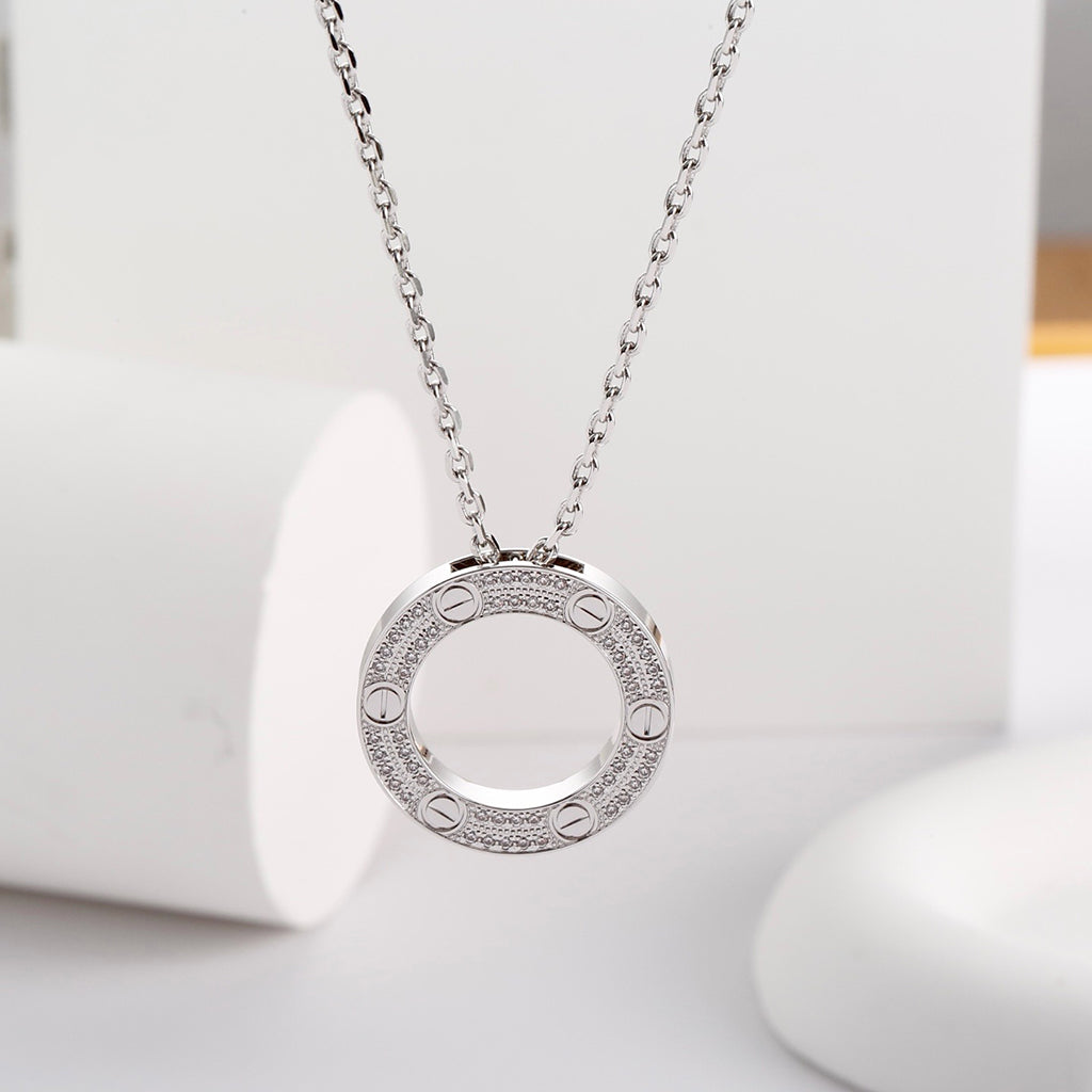 [Resenly Jewelry]LOVE NECKLACE 16MM  FULL DIAMOND
