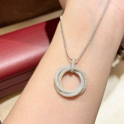 [Resenly Jewelry]TRINITY LARGE FULL DIAMOND  NECKLACE