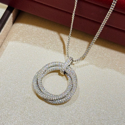 [Resenly Jewelry]TRINITY LARGE FULL DIAMOND  NECKLACE