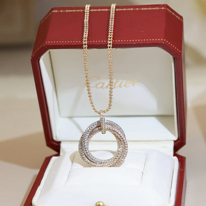 [Resenly Jewelry]TRINITY LARGE FULL DIAMOND  NECKLACE