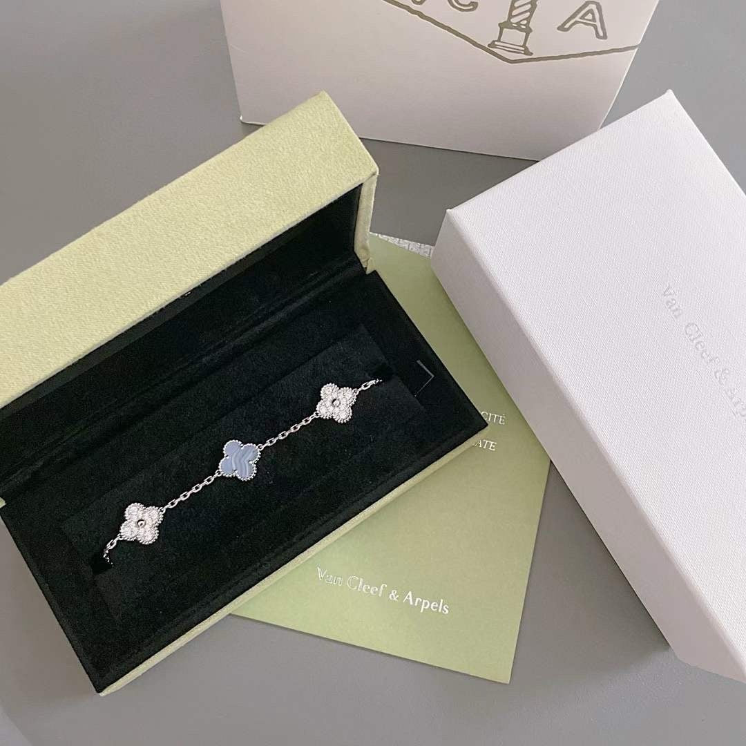 [Resenly Jewelry] クローバー 5モチーフ パープルカルセドニー ブレスレット コレクション