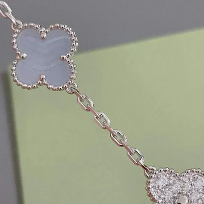 [Resenly Jewelry] クローバー 5モチーフ パープルカルセドニー ブレスレット コレクション