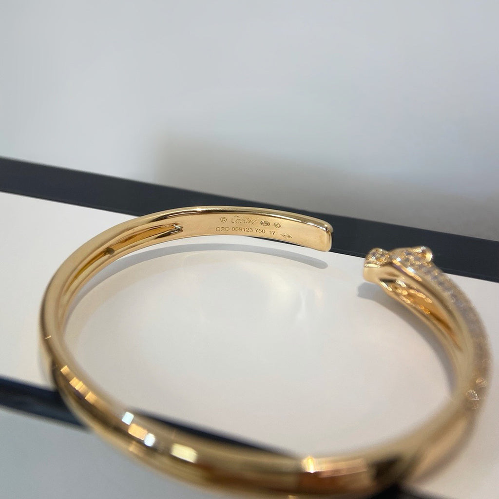 [Resenly Jewelry]PANTHERE HALF DIAMOND OPEN BRACELET