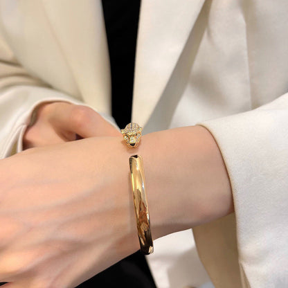 [Resenly Jewelry]PANTHERE HALF DIAMOND OPEN BRACELET