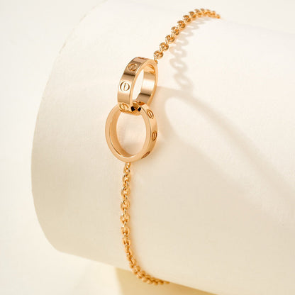 [Resenly Jewelry]LOVE BRACELET DOUBLE RING