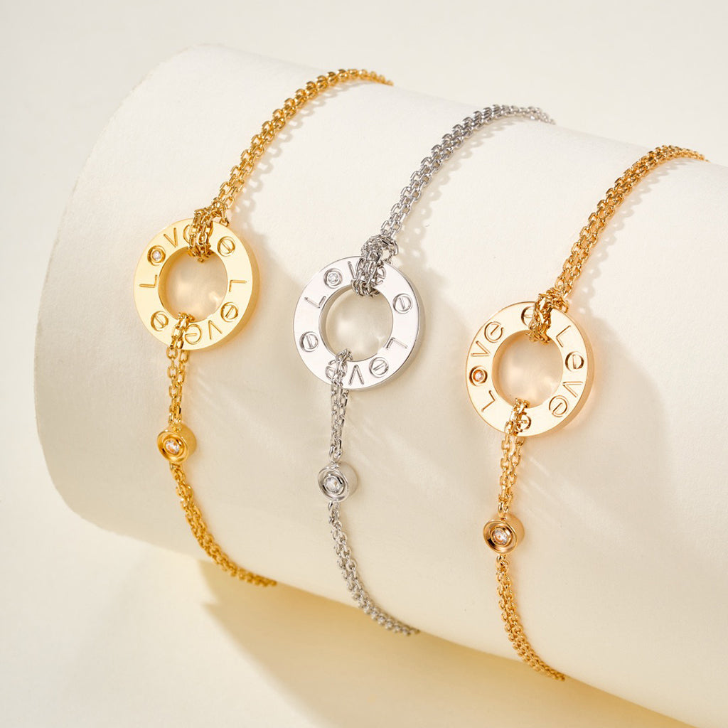 [Resenly Jewelry] ラブブレスレット ダイヤモンド2石
