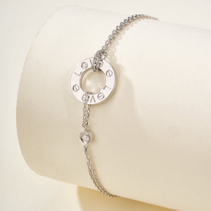 [Resenly Jewelry] ラブブレスレット ダイヤモンド2石