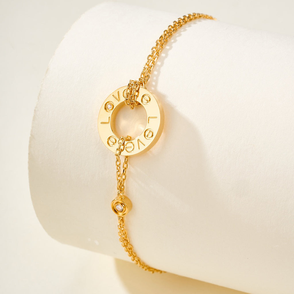 [Resenly Jewelry] ラブブレスレット ダイヤモンド2石