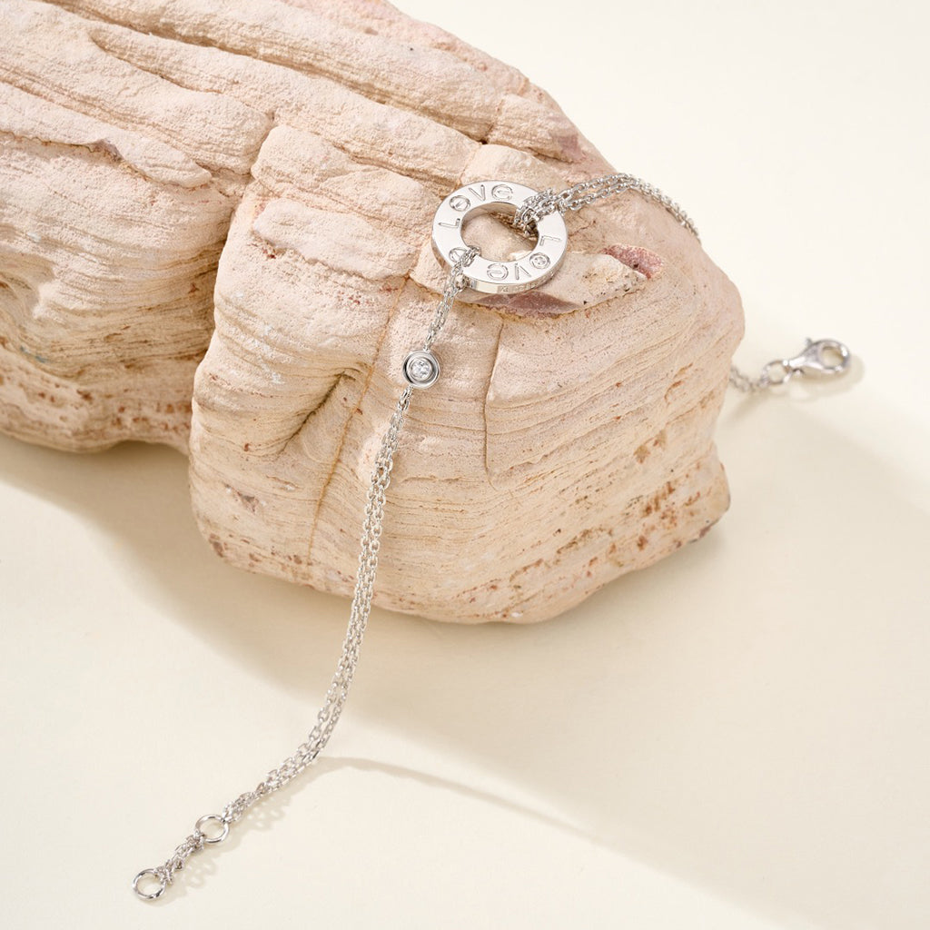 [Resenly Jewelry] ラブブレスレット ダイヤモンド2石