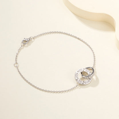 [Resenly Jewelry]LOVE DOUBLE RING FULL DIAMOND BRACELET