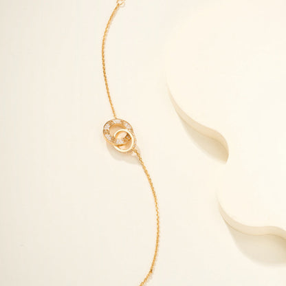 [Resenly Jewelry]LOVE DOUBLE RING FULL DIAMOND BRACELET