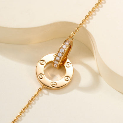 [Resenly Jewelry]LOVE DOUBLE RING FULL DIAMOND BRACELET