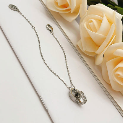 [Resenly Jewelry]LOVE ダブルリング ハーフダイヤモンド ブレスレット