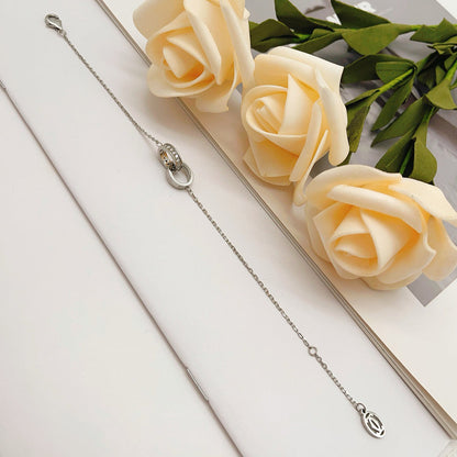 [Resenly Jewelry]LOVE ダブルリング ハーフダイヤモンド ブレスレット