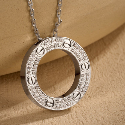 [Resenly Jewelry]LOVE NECKLACE 16MM  FULL DIAMOND