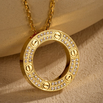[Resenly Jewelry]LOVE NECKLACE 16MM  FULL DIAMOND