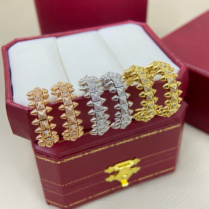 [Resenly Jewelry]CLASH 6.4MM FULL DIAMOND SMALL EARRINGS