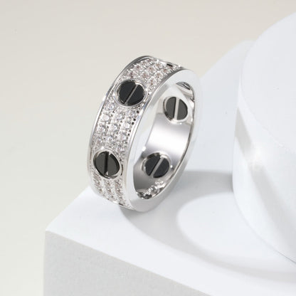 [Resenly Jewelry]LOVE RING 5.5MM DIAMONDS PAVED CERAMIC