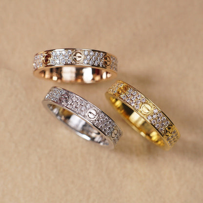 [Resenly Jewelry]LOVE RING 4.0MM DIAMOND PAVED
