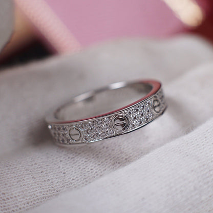 [Resenly Jewelry]LOVE RING 4.0MM DIAMOND PAVED
