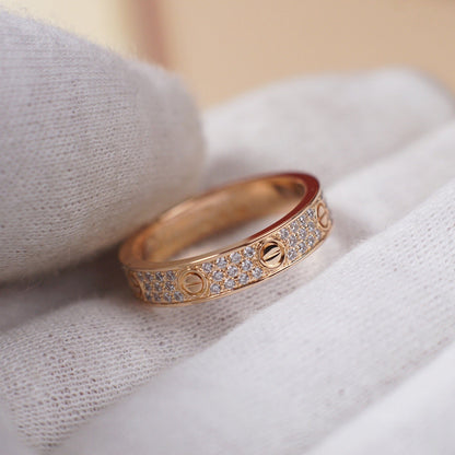[Resenly Jewelry]LOVE RING 4.0MM DIAMOND PAVED