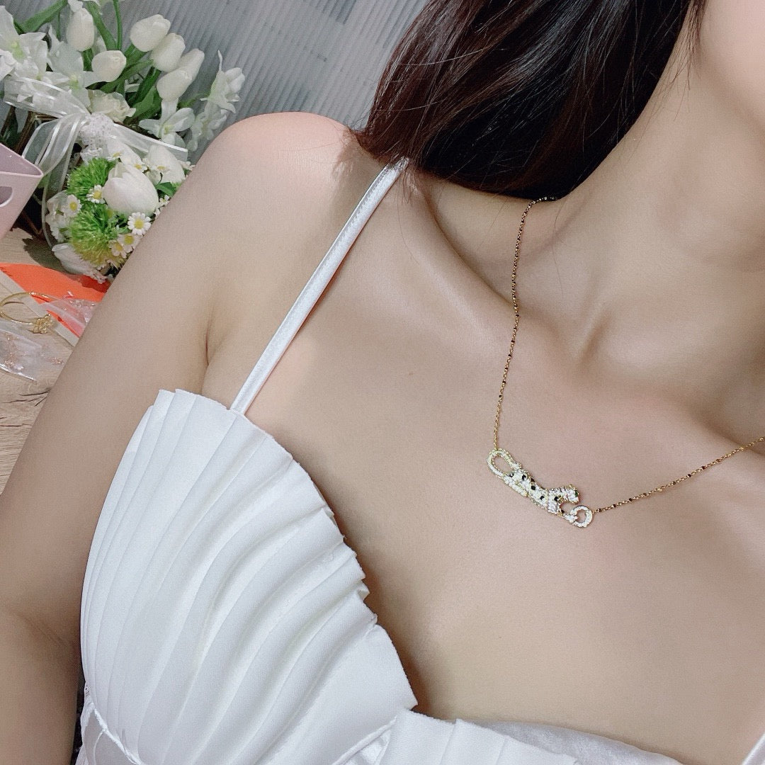 [Resenly Jewelry]PANTHERE PAVED DIAMOND NECKLACE