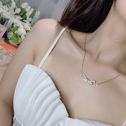 [Resenly Jewelry]PANTHERE PAVED DIAMOND NECKLACE