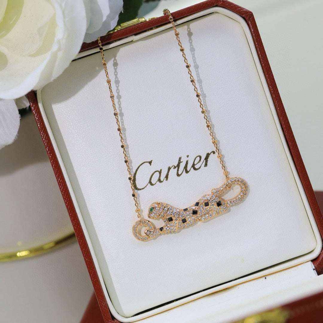 [Resenly Jewelry]PANTHERE PAVED DIAMOND NECKLACE