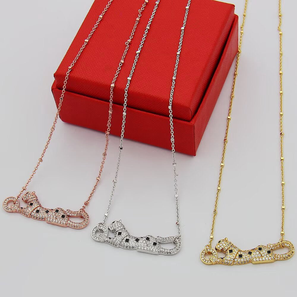 [Resenly Jewelry]PANTHERE PAVED DIAMOND NECKLACE