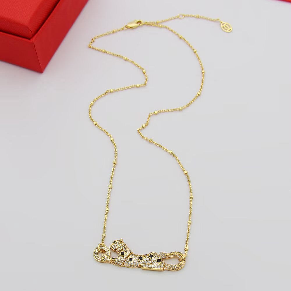 [Resenly Jewelry]PANTHERE PAVED DIAMOND NECKLACE