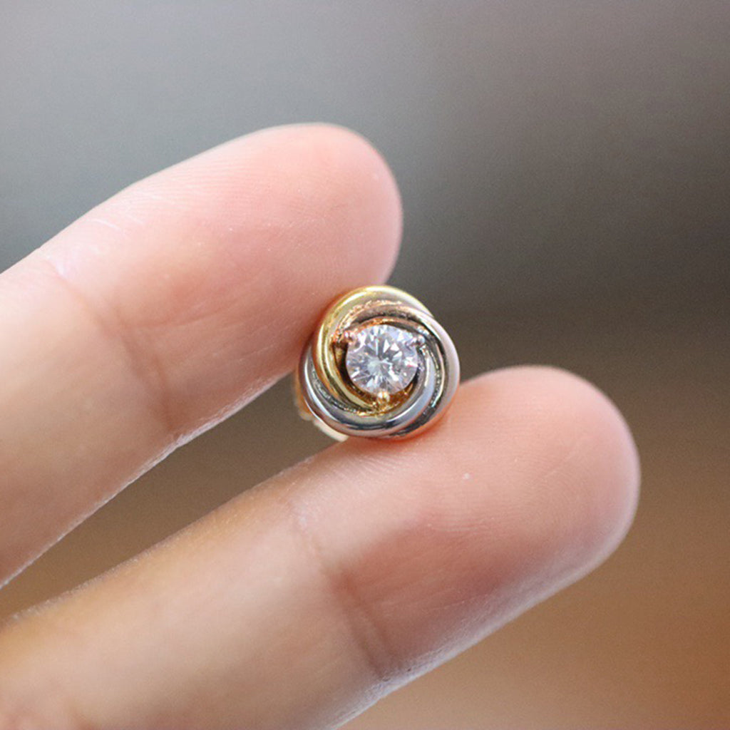 [Resenly Jewelry] トリニティ スタッド ダイヤモンドピアス