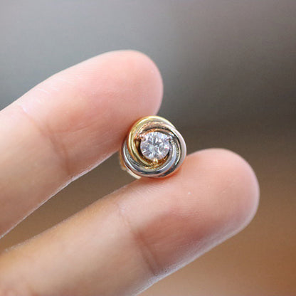 [Resenly Jewelry] トリニティ スタッド ダイヤモンドピアス