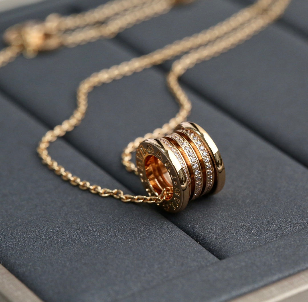 [Resenly Jewelry]ZERO 1 PINK GOLD DIAMOND NECKLACE