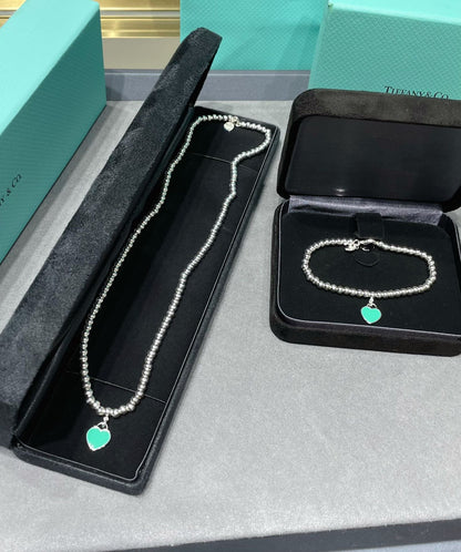 [Resenly Jewelry]RETURN TO TIF SILVER BEAD NECKLACE