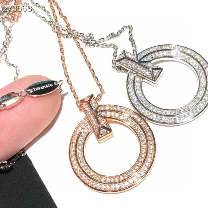 [Resenly Jewelry]T1 CIRCLE DIAMOND PAVED MEDIUM NECKLACE