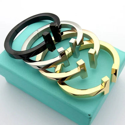 [Resenly Jewelry]T SQUARE OPEN BRACELET